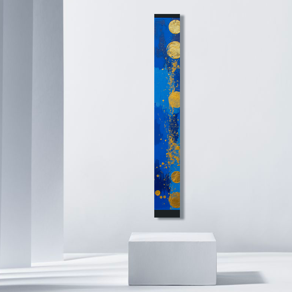 dallanges-contemporary-art-vertical wall art totem-gold-treasures 1B interior