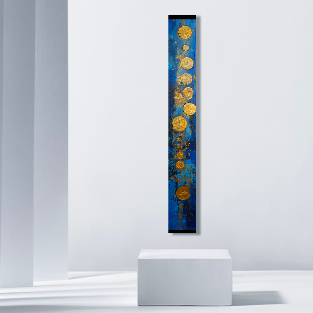 dallanges-contemporary-art-vertical wall art totem-gold-treasures 2B interior
