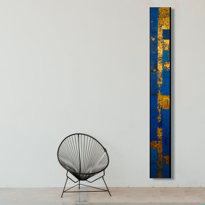 dallanges_gallerie_totems_rectangles art contemporary vertical wall art elegance art deco vertical art gold squares